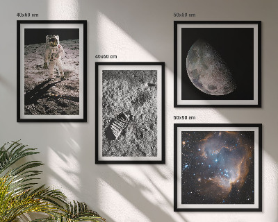 Mur de tableaux Photo de la trace lunaire d'un astronaute