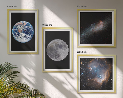 Mur de tableaux Lune spatiale galactique