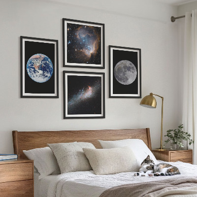 Mur de tableaux Lune spatiale galactique