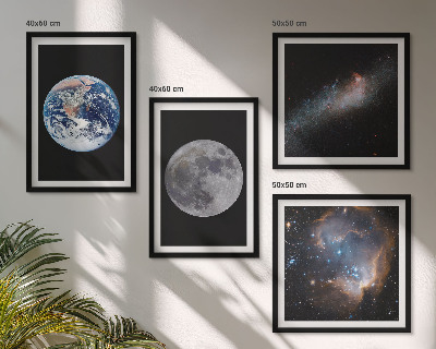 Mur de tableaux Lune spatiale galactique