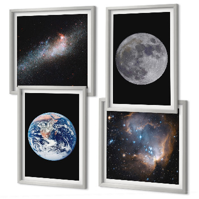 Mur de tableaux Lune spatiale galactique