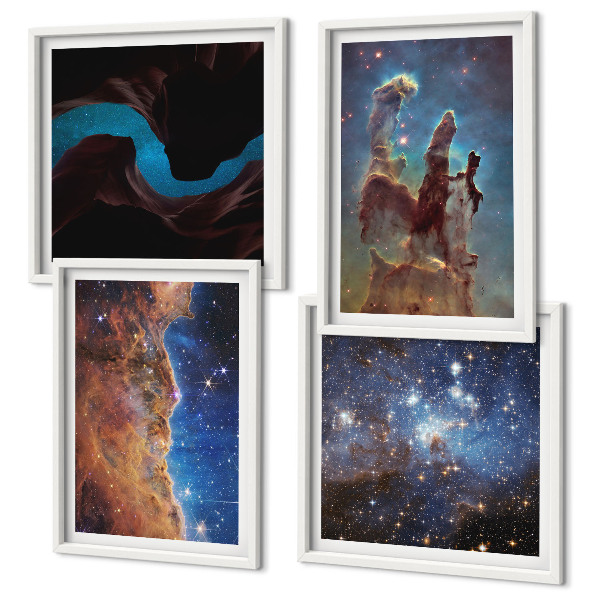 Polyptyque z cadres Paysages spatiaux des galaxies