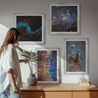 Polyptyque z cadres Paysages spatiaux des galaxies