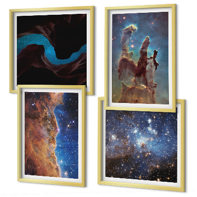 Polyptyque z cadres Paysages spatiaux des galaxies