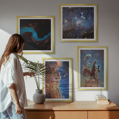 Polyptyque z cadres Paysages spatiaux des galaxies