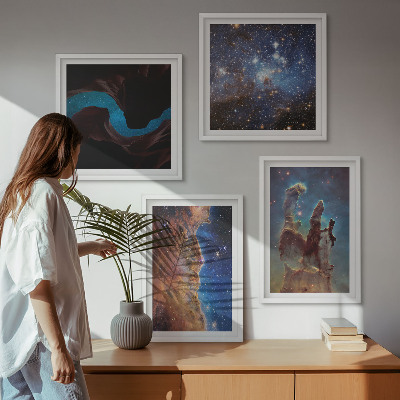 Polyptyque z cadres Paysages spatiaux des galaxies
