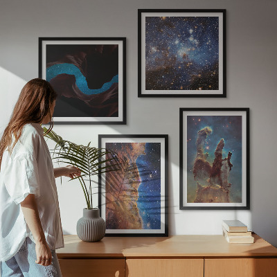 Polyptyque z cadres Paysages spatiaux des galaxies