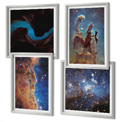 Polyptyque z cadres Paysages spatiaux des galaxies