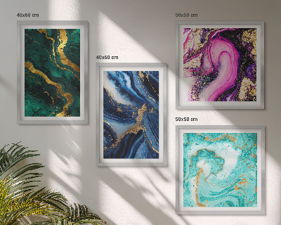 Mur de tableaux Motifs abstraits roses, verts et bleus