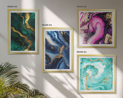Mur de tableaux Motifs abstraits roses, verts et bleus