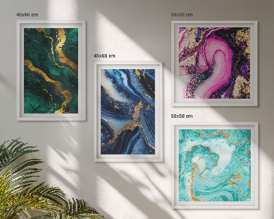 Mur de tableaux Motifs abstraits roses, verts et bleus