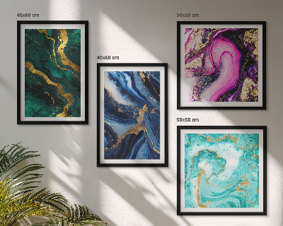 Mur de tableaux Motifs abstraits roses, verts et bleus