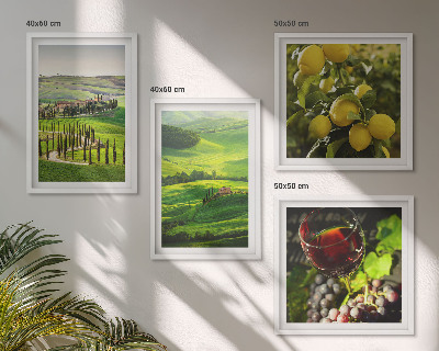 Mur de tableaux Paysages italiens, collines d'agrumes