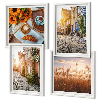 Mur de tableaux Des rues charmantes avec du café