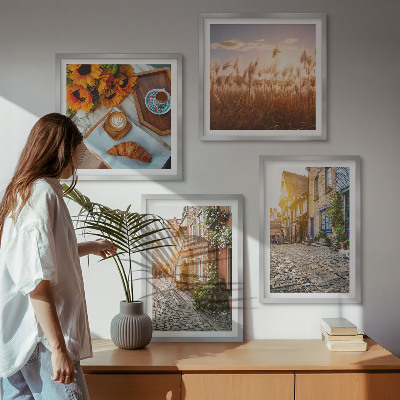 Mur de tableaux Des rues charmantes avec du café