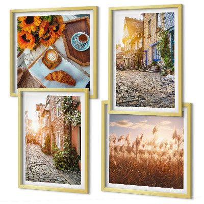 Mur de tableaux Des rues charmantes avec du café
