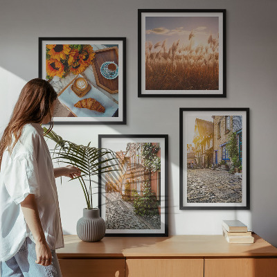 Mur de tableaux Des rues charmantes avec du café