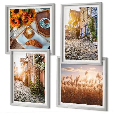 Mur de tableaux Des rues charmantes avec du café