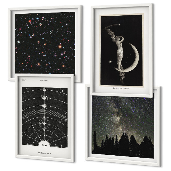 Ensemble de 4 tableaux Galaxie du système solaire