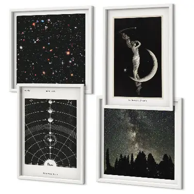 Galaxie du système solaire ensemble de 4 tableaux