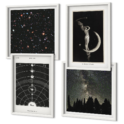 Ensemble de 4 tableaux Galaxie du système solaire