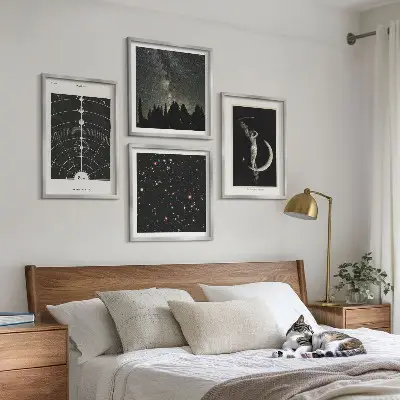 Galaxie du système solaire ensemble de 4 tableaux