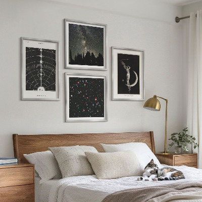 Ensemble de 4 tableaux Galaxie du système solaire