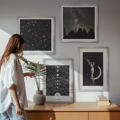 Ensemble de 4 tableaux Galaxie du système solaire