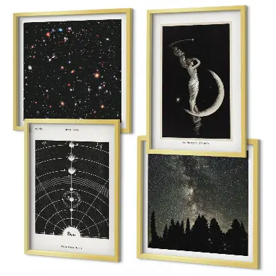 Galaxie du système solaire ensemble de 4 tableaux