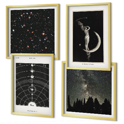Ensemble de 4 tableaux Galaxie du système solaire