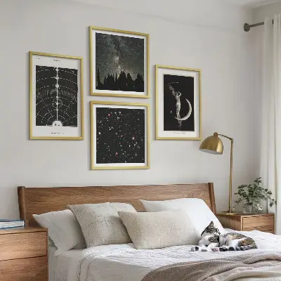 Galaxie du système solaire ensemble de 4 tableaux