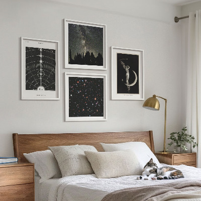 Ensemble de 4 tableaux Galaxie du système solaire