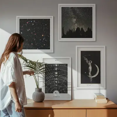 Galaxie du système solaire ensemble de 4 tableaux