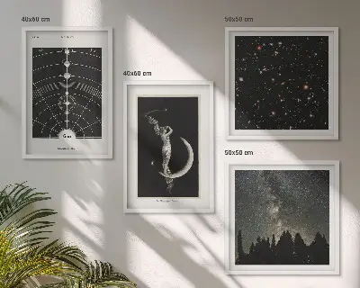 Galaxie du système solaire ensemble de 4 tableaux