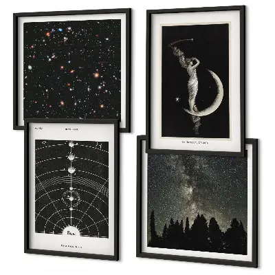 Galaxie du système solaire ensemble de 4 tableaux