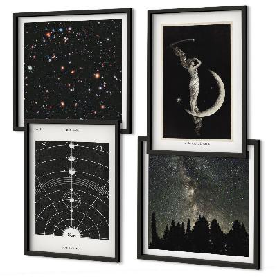 Ensemble de 4 tableaux Galaxie du système solaire