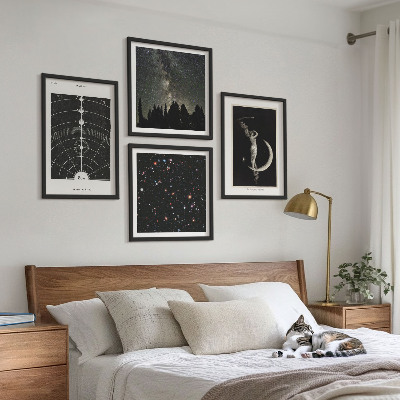 Ensemble de 4 tableaux Galaxie du système solaire