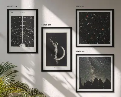 Galaxie du système solaire ensemble de 4 tableaux