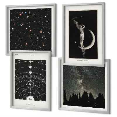 Galaxie du système solaire ensemble de 4 tableaux