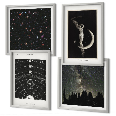 Ensemble de 4 tableaux Galaxie du système solaire