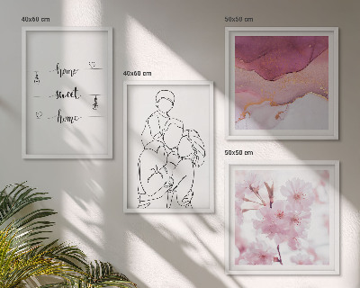 Ensemble de 4 tableaux Famille de fleurs minimaliste