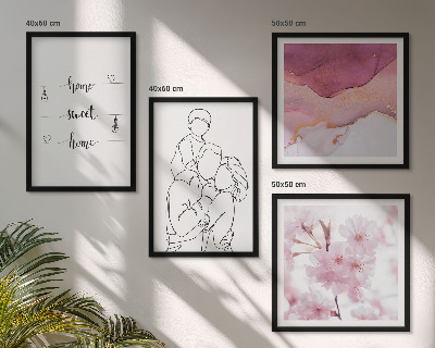 Ensemble de 4 tableaux Famille de fleurs minimaliste