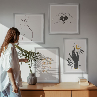 Polyptyque z cadres Illustrations bohèmes minimalistes