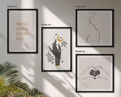 Polyptyque z cadres Illustrations bohèmes minimalistes