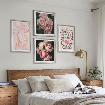 Mur de tableaux Rêves de marbre aux roses vintage