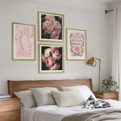 Mur de tableaux Rêves de marbre aux roses vintage