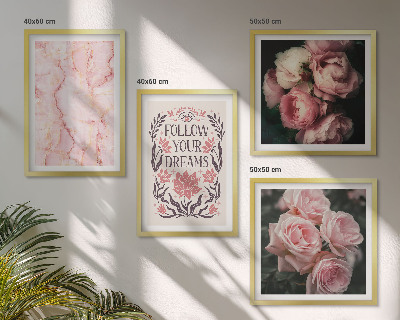 Mur de tableaux Rêves de marbre aux roses vintage