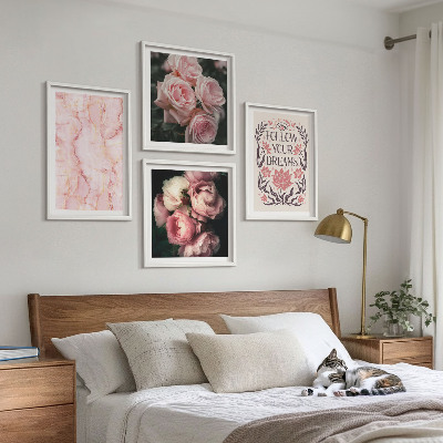 Mur de tableaux Rêves de marbre aux roses vintage