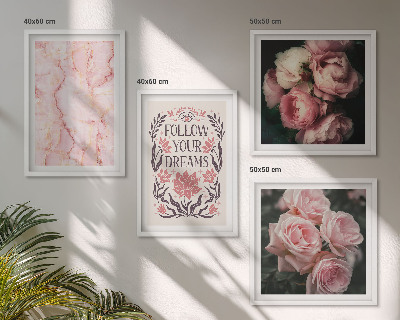 Mur de tableaux Rêves de marbre aux roses vintage