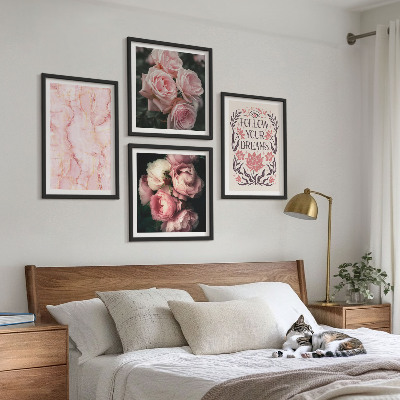 Mur de tableaux Rêves de marbre aux roses vintage